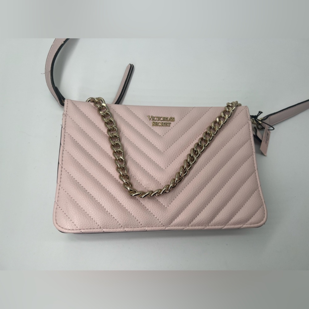 Victorias Secret Bag pink cute New Purse bag VS gold chain and adjustable strap